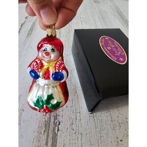 Radko jolly‎ couple gem snowman Mr Mrs Candy Cane ornament glass Xmas tree